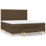 Cumpara ieftin Pat continental cu saltea maro inchis 180x200cm material textil