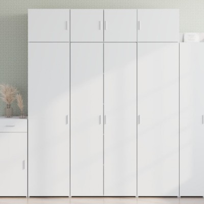 Gossi dulap inalt, alb, 80x42,5x185 cm, lemn prelucrat foto
