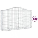 Cumpara ieftin Cosuri gabion arcuite 8 buc, 200x50x120/140 cm, fier galvanizat