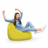 Fotoliu Puf Bean Bag tip Para XL Labute Pisica Fundal Galben