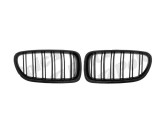 Grila radiator BMW Seria 5 (F10/F11), 12.2009-, fata, partea stanga+dreapta, Negru stralucitor; tuning