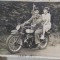 Fotografie tip carte postala, necirculata, la plimbare pe motocicleta, 1942