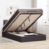 VidaXL Pat otoman cu saltea țesătură maro &icirc;nchis 120x200 cm 3311535