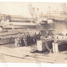 479 - BRAILA, Harbor, Ships, Romania - old postcard, real Photo - used - 1911