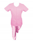 Costum Medical Pe Stil, Roz deschis cu fermoar, Model Ana - 4XL, 4XL