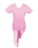 Costum Medical Pe Stil, Roz deschis cu fermoar, Model Ana - 4XL, 2XL