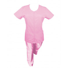 Costum Medical Pe Stil, Roz deschis cu fermoar, Model Ana - XL, 2XL