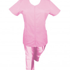 Costum Medical Pe Stil, Roz deschis cu fermoar, Model Ana - M, M