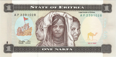 Eritreea, 1 nakfa 1997, UNC foto
