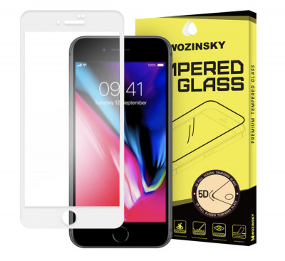 Wozinsky 9H ecran complet din sticlă securizată pentru iPhone 7/8 SE alb foto