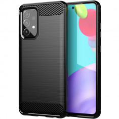 Husa Capac Spate Carbon Case Flexible Negru SAMSUNG Galaxy A52 foto