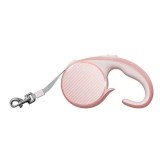 Lesa retractabila pentru caini, 5 metri, sistem de blocare, Roz