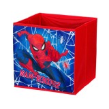 Cutie pentru depozitare sau organizare jucarii, material textil cu model Spider Man, 25 x 25 x 25 cm, Multicolor, SOHO