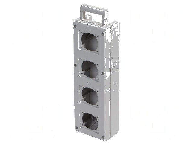 Carcasă de conexiuni gri BLOCK - 4 orificii