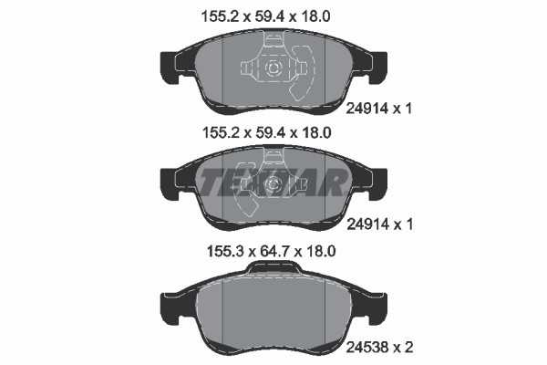 TEXTAR 2491401 Q+ set placute frana,frana disc