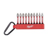 Set 10 biti impact Milwaukee SHOCKWAVE 50 mm, PH2 PZ2 TX20 TX25