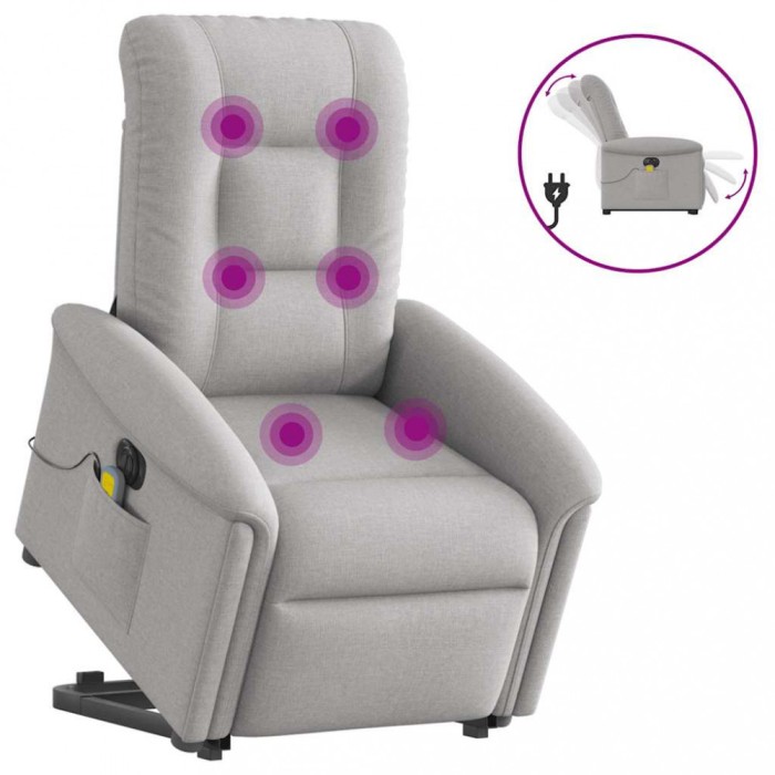 vidaXL Scaun electric pentru masaj picioare &icirc;n picioare stofa gri nor