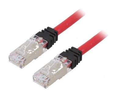 Patch cord S/FTP 10Gigabit 6a cu izolaţie LSZH roşu 2m foto