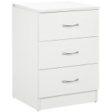 HOMCOM Noptieră pentru Dormitor cu 3 Sertare, 40X35x58 cm, Albă | Aosom Romania