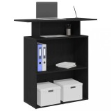 VidaXL Birou de recepție negru 100x40x104 cm Lemn prelucrat