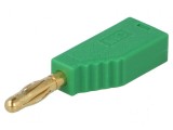 Conector banană 4mm 19A verde nichelat pe cablu