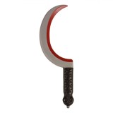 Coasă Jucărie Halloween, Plastic, Model Craniu și Oase Incrucișate, Lamă cu S&acirc;nge, 36 cm, Oem