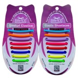 Curcubeu - Sireturi elastice silicon, functie NO TOUCH, Sport, 5MM, FERME, SIRETILA