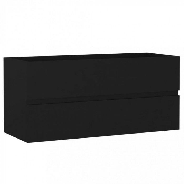 Dulap de chiuvetă, negru, 100x38,5x45 cm, PAL