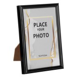 Rama foto decorativa neagra, 10x15 cm, plastic, pentru masa si perete, CMCLASS