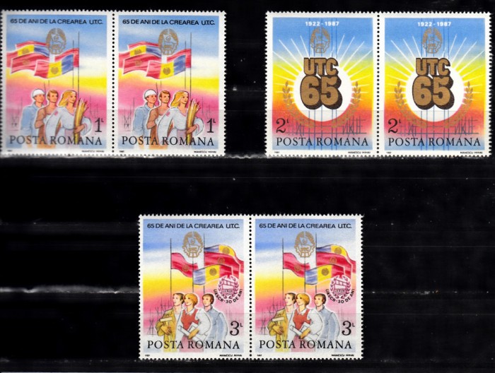 A11 TX9 12 - 1987 - 65 de ani de la crearea UTC - perechi de doua