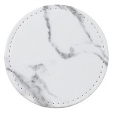 Set Suporturi pentru Pahare, Rotund, Model Marmură, Piele Artificială, Alb, 10cm