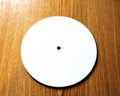 Cadran ceas rotund, 18 cm, MDF alb, 2.5 mm, blank pentru personalizare foto