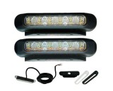 Set lumini de zi cu leduri Fristom FT 300 LED 132x28x28mm, 12/24V cu cablaj, dreptunghiular; fixare cu holsurub