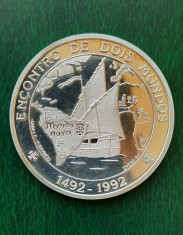 Moneda de argint - 1000 Escudos, Portugalia, 1992 foto