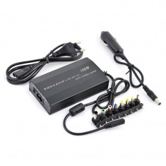 Incarcator de laptop, Auto, universal, 6A, 12V, 100W, negru