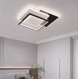 Lustra LED cu telecomanda CHIARA 102W, 3 Patrate, lumina Rece/Calda/Neutra, Dimabila, Negru ModernLight Concept