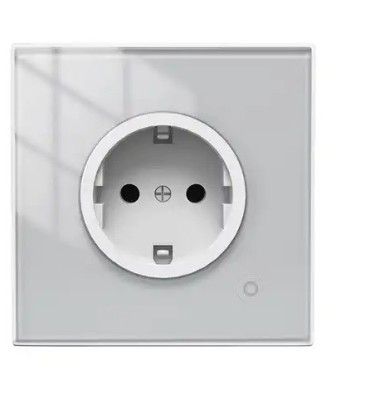Priza inteligenta de perete, Wi-Fi, Rama din sticla, Monitorizare consum, 16A, Smart Life / Tuya APP, Alb @SmartWiz smw35 foto