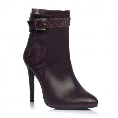 Botine piele naturala Graziela Chocolate - sau Orice Culoare foto