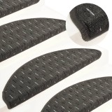 Cumpara ieftin Covorașe pentru trepte scară, 15 buc., antracit, 56x17x3 cm