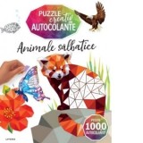 Animale salbatice. Puzzle creativ din autocolante