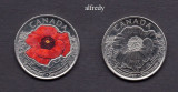 CANADA 2015 25 cents Remember Souvenir, color+normala, America de Nord