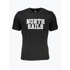 Tricou barbati cu decolteu la baza gatului si imprimeu cu logo negru, S