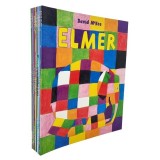 Colecție 10 Cărți Copii Elmer - Set Picture Books Ilustrate cu Aventuri pe &Icirc;nțelesul Micilor Cititori