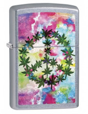 Bricheta Zippo 6687 Marijuana/Pot Leaves-Peace Sign foto