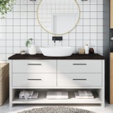 Blat baie lemn masiv stejar, Gossi maro inchis 160x60 cm, margine naturala, grosime 2-4cm
