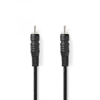 Cablu audio digital coaxial RCA tata - RCA tata 2m negru Nedis foto