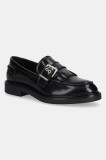 G-Star mocasini de piele VACUM LF BOX LEA W culoarea negru, cu toc plat, D28147-01-990