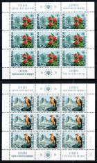 Iugoslavia Yugoslavia 1970, Mi #1406-1407 Klb, minicoli, EUROPA, flora, fauna, flori, pasari, MNH, cota 150 &euro;!