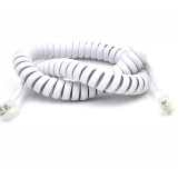 Cablu receptor spiralat 4m RJ9 (4P4C) 7/0.10 CCS alb Well