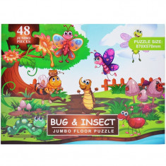 Puzzle carton, jumbo, 48 piese, 87x57 cm, Insecte foto